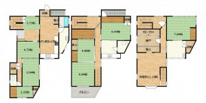 高崎市上和田町、中古一戸建ての間取り画像です
