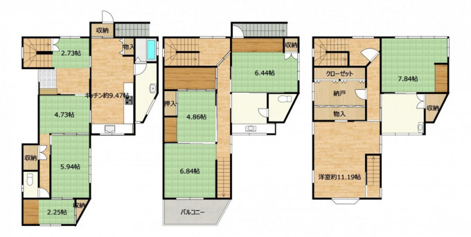 高崎市上和田町、中古一戸建ての間取り画像です