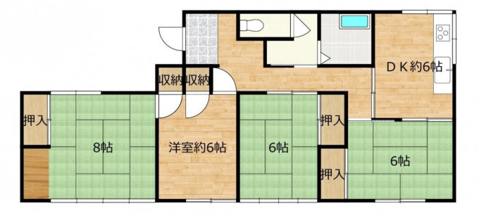 高崎市京目町、中古一戸建ての間取り画像です
