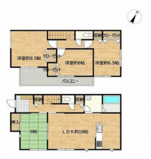 高崎市八千代町、中古一戸建ての間取り画像です