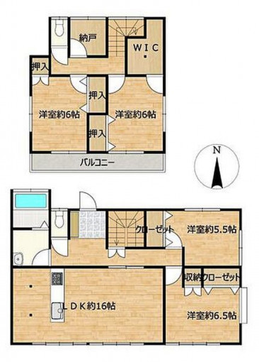 高崎市城山町、中古一戸建ての間取り画像です