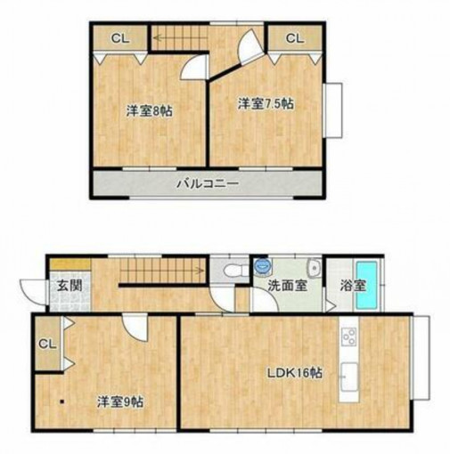 高崎市足門町、中古一戸建ての間取り画像です