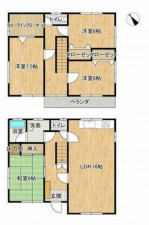 高崎市金古町、中古一戸建ての間取り画像です