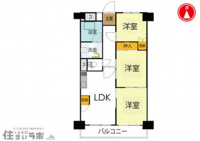 高崎市貝沢町、中古マンションの間取り画像です