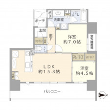 高崎市連雀町、中古マンションの間取り画像です