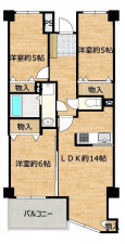 高崎市末広町、中古マンションの間取り画像です