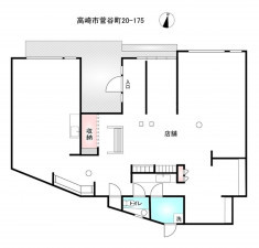高崎市菅谷町、収益物件/店舗の間取り画像です