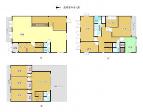 高崎市八千代町、収益物件/店舗付住宅の間取り画像です