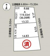高崎市成田町、土地の間取り画像です