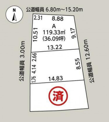 高崎市成田町、土地の間取り画像です