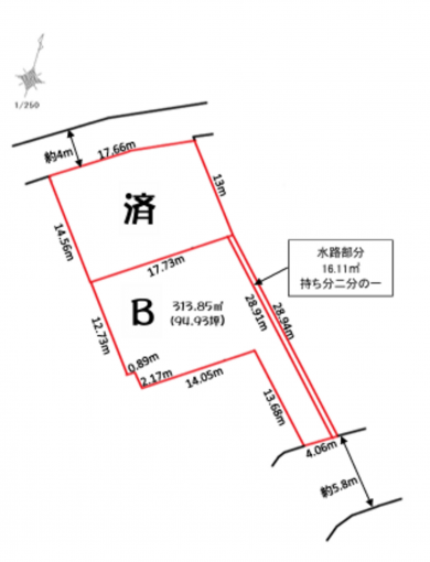 高崎市金古町、土地の間取り画像です
