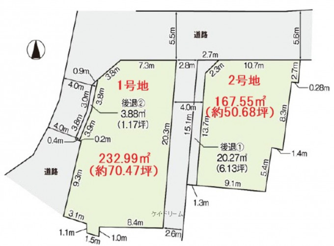 高崎市岩鼻町、土地の間取り画像です