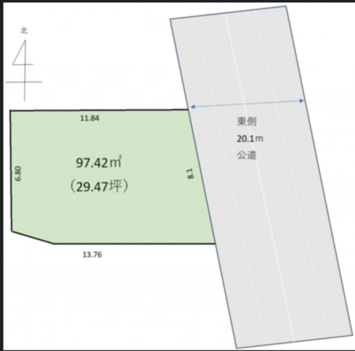 高崎市柳川町、土地の間取り画像です