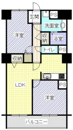 高崎市岩押町、中古マンションの間取り画像です