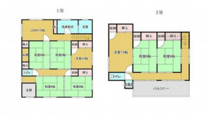 高崎市南大類町、中古一戸建ての間取り画像です