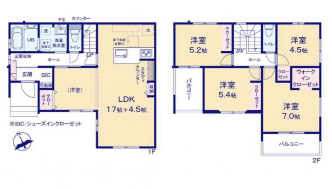 高崎市棟高町、新築一戸建ての間取り画像です