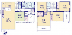 高崎市棟高町、新築一戸建ての間取り画像です