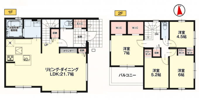 高崎市聖石町、新築一戸建ての間取り画像です