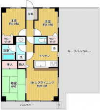 高崎市倉賀野町、中古マンションの間取り画像です
