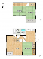 高崎市箕郷町、中古一戸建ての間取り画像です