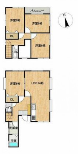 高崎市倉賀野町、中古一戸建ての間取り画像です