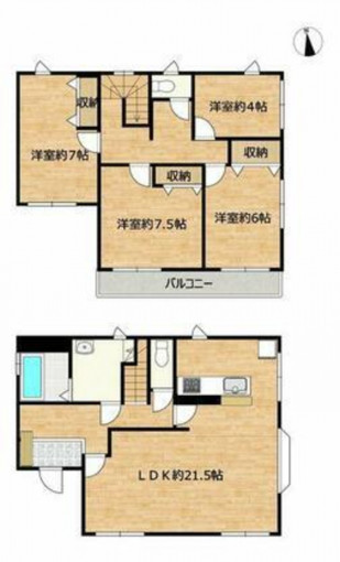 高崎市箕郷町、中古一戸建ての間取り画像です