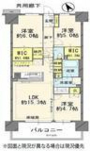 高崎市貝沢町、中古マンションの間取り画像です