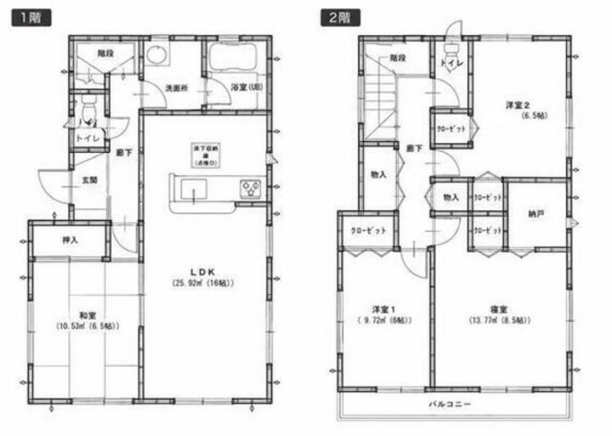 高崎市菊地町、中古一戸建ての間取り画像です