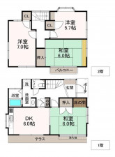 高崎市乗附町、中古一戸建ての間取り画像です
