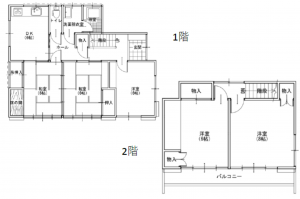 高崎市剣崎町、中古一戸建ての間取り画像です