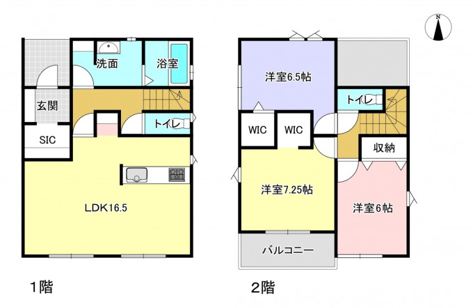 高崎市東貝沢町、新築一戸建ての間取り画像です