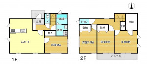 高崎市金古町、中古一戸建ての間取り画像です