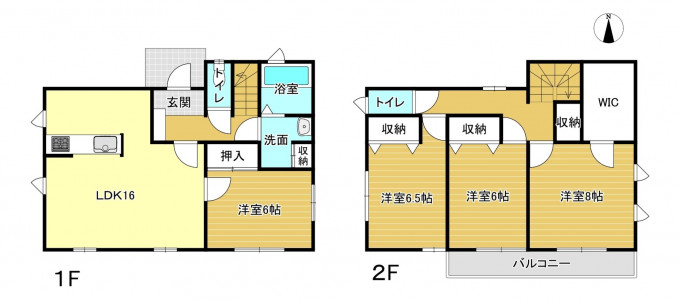 高崎市金古町、中古一戸建ての間取り画像です