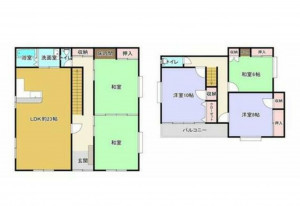 高崎市足門町、中古一戸建ての間取り画像です