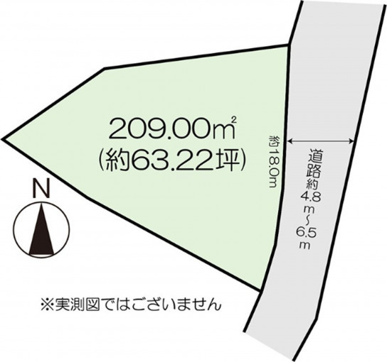 高崎市箕郷町、土地の間取り画像です