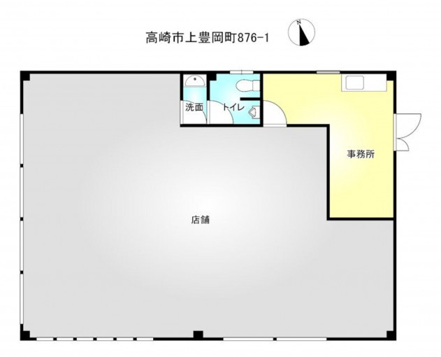 高崎市上豊岡町、収益物件/店舗の間取り画像です