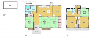 高崎市石原町、中古一戸建ての間取り画像です