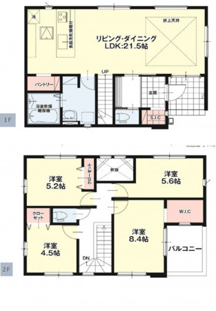 相模原市緑区町屋、新築一戸建ての間取り画像です