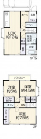 相模原市緑区下九沢、中古一戸建ての間取り画像です