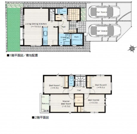 相模原市緑区東橋本、新築一戸建ての間取り画像です