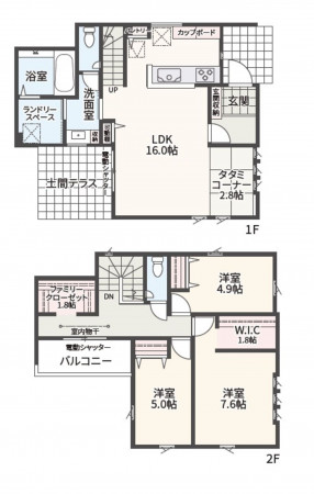 相模原市緑区東橋本、新築一戸建ての間取り画像です