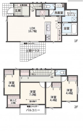 相模原市緑区東橋本、新築一戸建ての間取り画像です