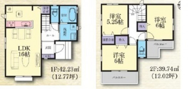 相模原市緑区二本松、新築一戸建ての間取り画像です
