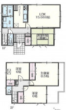 相模原市緑区城山、新築一戸建ての間取り画像です