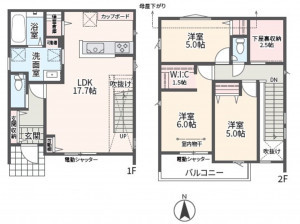 相模原市緑区相原、新築一戸建ての間取り画像です