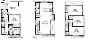 相模原市緑区東橋本、新築一戸建ての間取り画像です