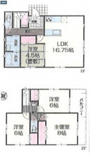 相模原市緑区城山、新築一戸建ての間取り画像です