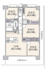 相模原市緑区西橋本、中古マンションの間取り画像です