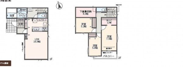 相模原市緑区町屋、新築一戸建ての間取り画像です