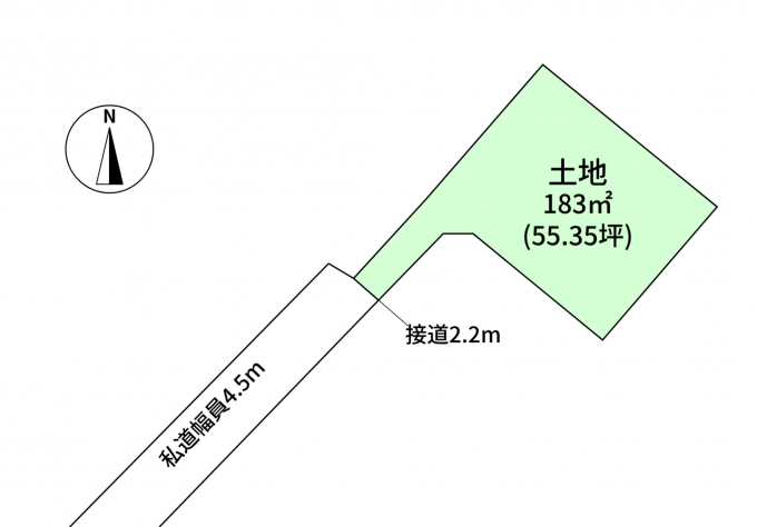 豊橋市下地町、土地の間取り画像です